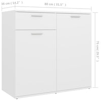Thumbnail for Sideboard Weiß 80x36x75 cm Holzwerkstoff