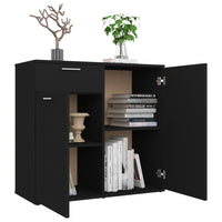 Thumbnail for Sideboard Schwarz 80x36x75 cm Holzwerkstoff