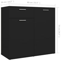Thumbnail for Sideboard Schwarz 80x36x75 cm Holzwerkstoff
