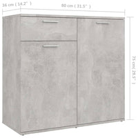 Thumbnail for Sideboard Betongrau 80x36x75 cm Holzwerkstoff