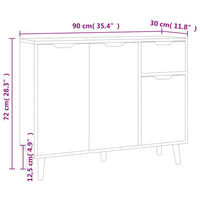 Thumbnail for Sideboard Schwarz 90x30x72 cm Holzwerkstoff