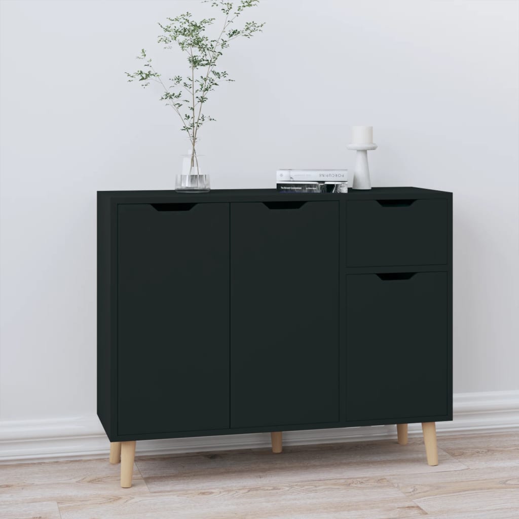 Sideboard Schwarz 90x30x72 cm Holzwerkstoff
