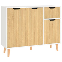 Thumbnail for Sideboard Weiß und Sonoma-Eiche 90x30x72 cm Holzwerkstoff