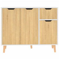 Thumbnail for Sideboard Weiß und Sonoma-Eiche 90x30x72 cm Holzwerkstoff