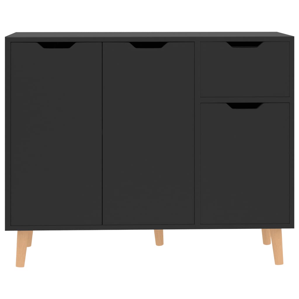 Sideboard Hochglanz-Schwarz 90x30x72 cm Holzwerkstoff
