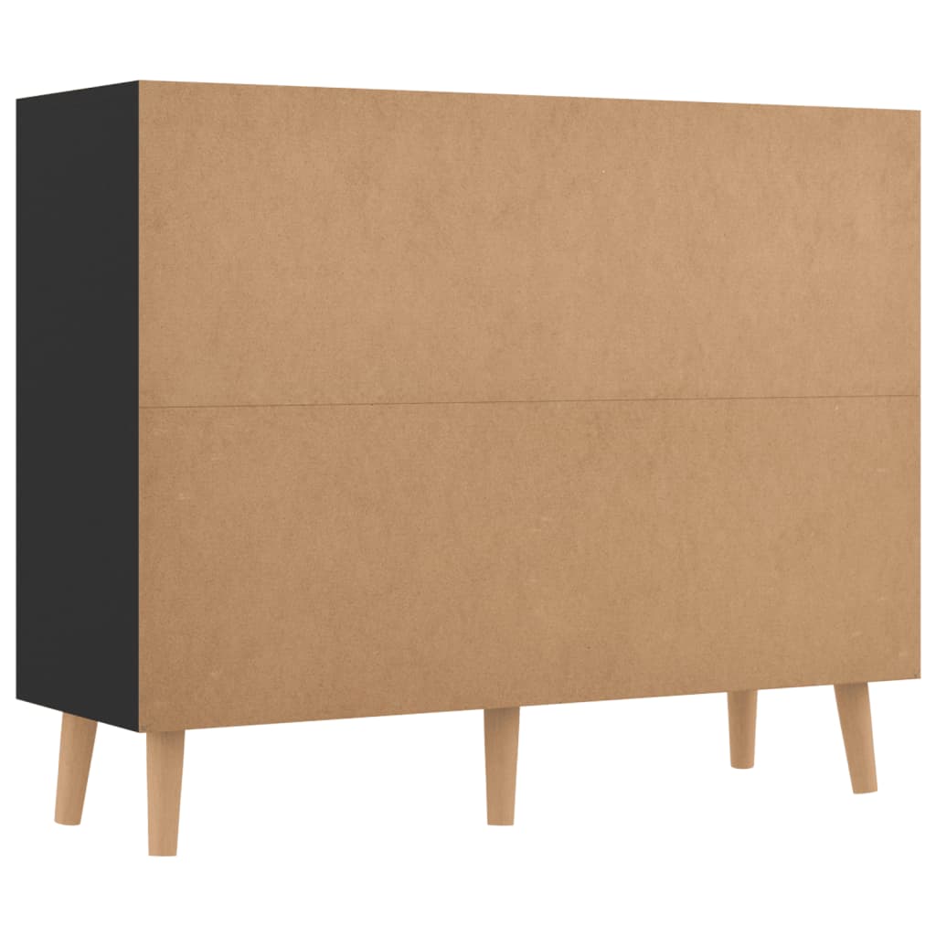Sideboard Hochglanz-Schwarz 90x30x72 cm Holzwerkstoff