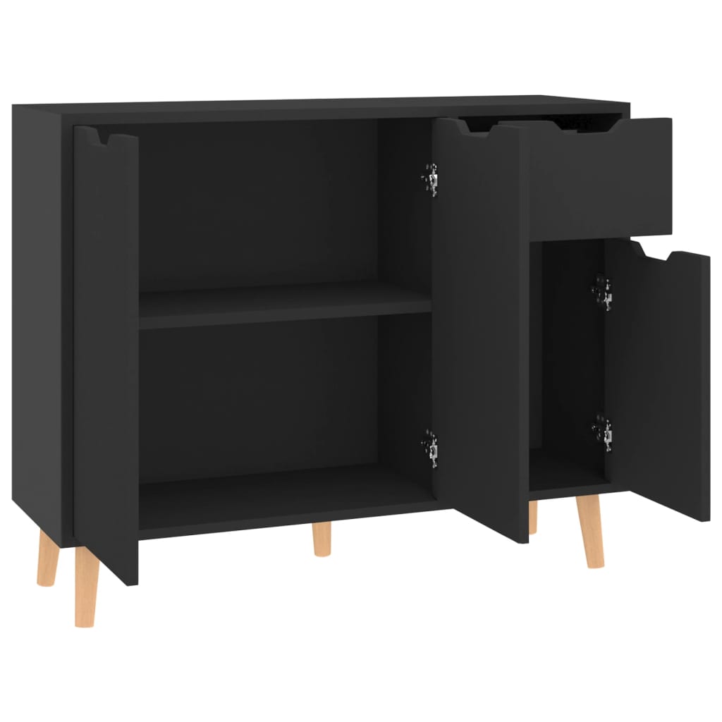Sideboard Hochglanz-Schwarz 90x30x72 cm Holzwerkstoff