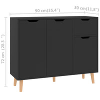 Thumbnail for Sideboard Hochglanz-Schwarz 90x30x72 cm Holzwerkstoff