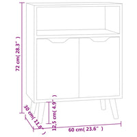 Thumbnail for Sideboard Weiß und Sonoma-Eiche 60x30x72 cm Holzwerkstoff