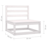 Thumbnail for Garten-Mittelsofa Weiß Massivholz Kiefer