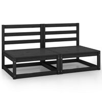 Thumbnail for Garten-Mittelsofas 2 Stk. Schwarz Kiefer Massivholz