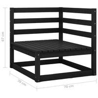 Thumbnail for 3-tlg. Garten-Lounge-Set Schwarz Massivholz Kiefer