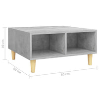 Thumbnail for Couchtisch Betongrau 60x60x30 cm Holzwerkstoff