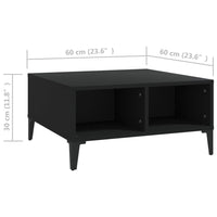 Thumbnail for Couchtisch Schwarz 60x60x30 cm Holzwerkstoff
