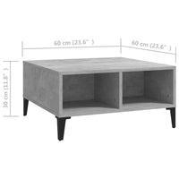Thumbnail for Couchtisch Betongrau 60x60x30 cm Holzwerkstoff