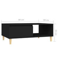 Thumbnail for Couchtisch Schwarz 90x60x35 cm Holzwerkstoff