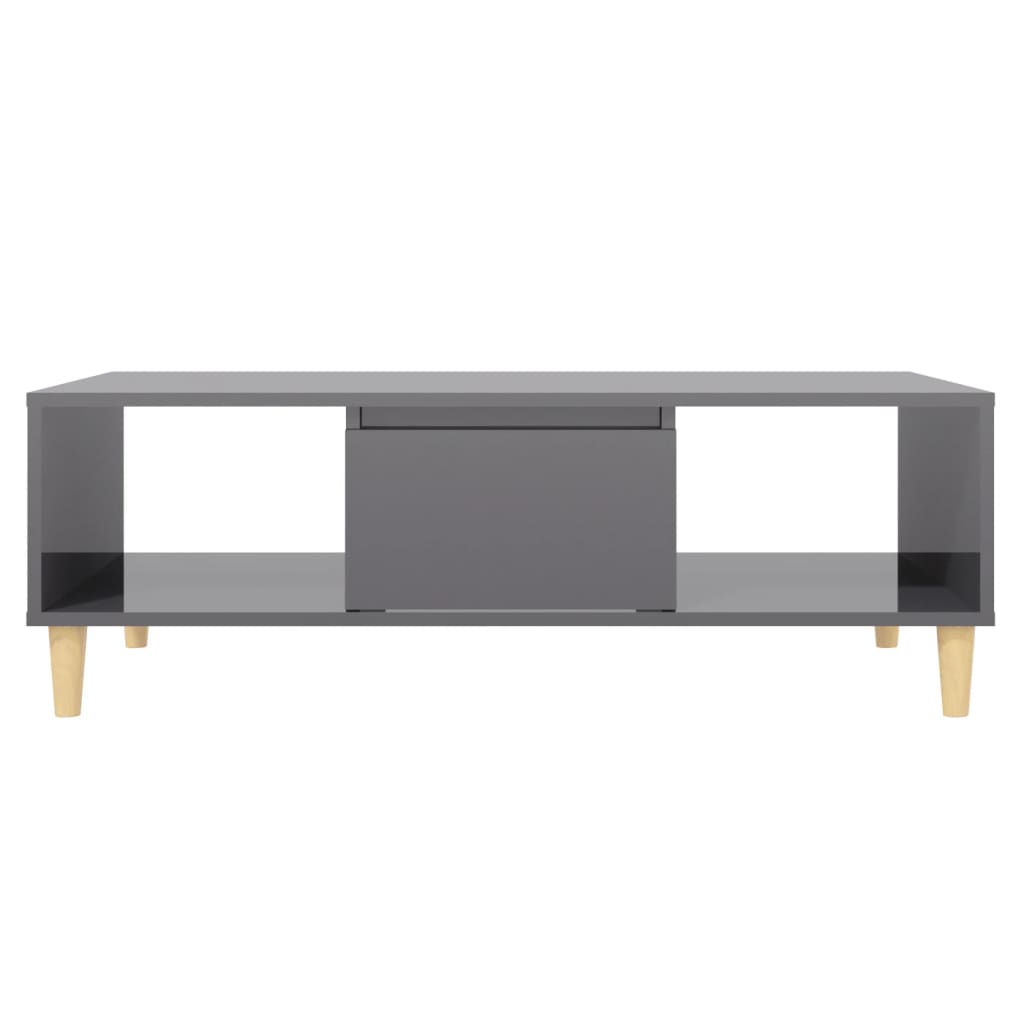 Couchtisch Hochglanz-Grau 103,5x60x35 cm Holzwerkstoff