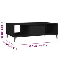 Thumbnail for Couchtisch Schwarz 103,5x60x35 cm Holzwerkstoff