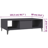Thumbnail for Couchtisch Grau 103,5x60x35 cm Holzwerkstoff