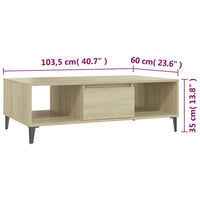 Thumbnail for Couchtisch Sonoma-Eiche 103,5x60x35 cm Holzwerkstoff