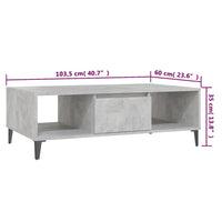 Thumbnail for Couchtisch Betongrau 103,5x60x35 cm Holzwerkstoff