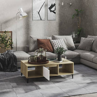 Thumbnail for Couchtisch Weiß und Sonoma-Eiche 103,5x60x35 cm Holzwerkstoff
