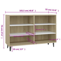 Thumbnail for Sideboard Weiß und Sonoma-Eiche 103,5x35x70 cm Holzwerkstoff