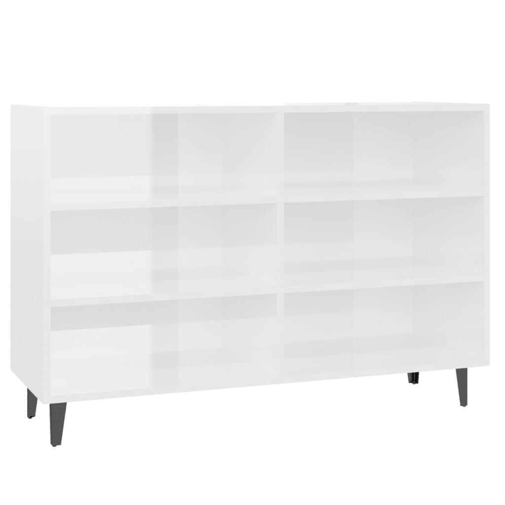 Sideboard Hochglanz-Weiß 103,5x35x70 cm Holzwerkstoff
