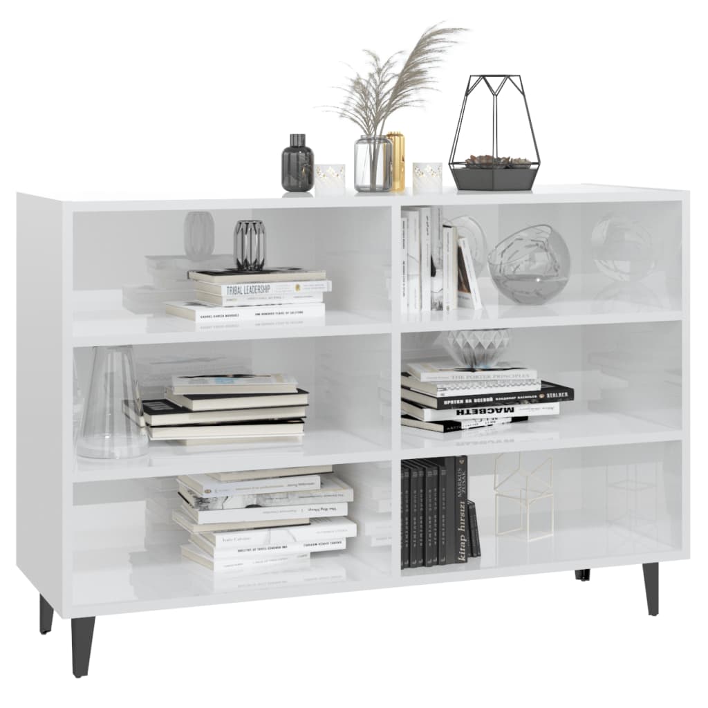 Sideboard Hochglanz-Weiß 103,5x35x70 cm Holzwerkstoff