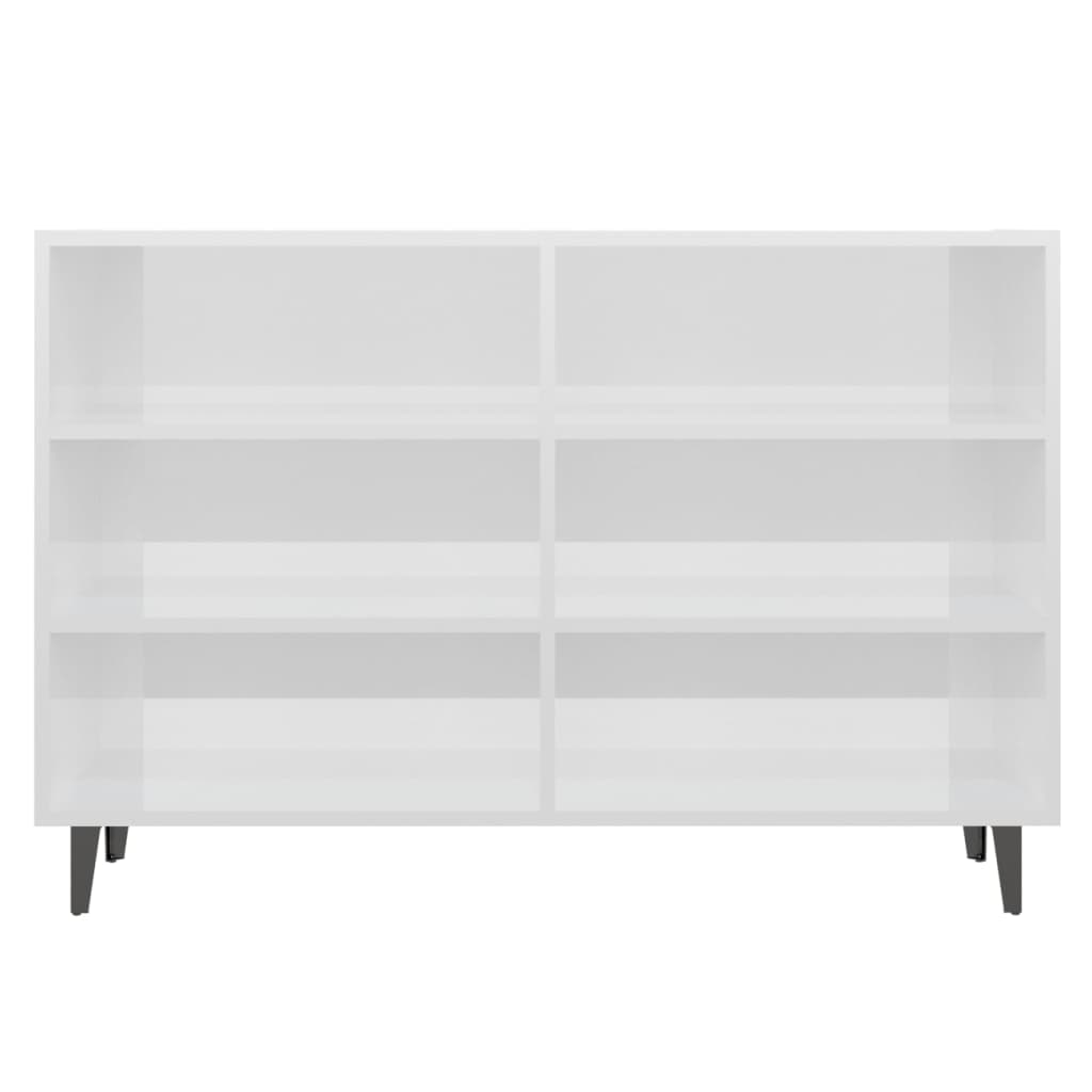 Sideboard Hochglanz-Weiß 103,5x35x70 cm Holzwerkstoff