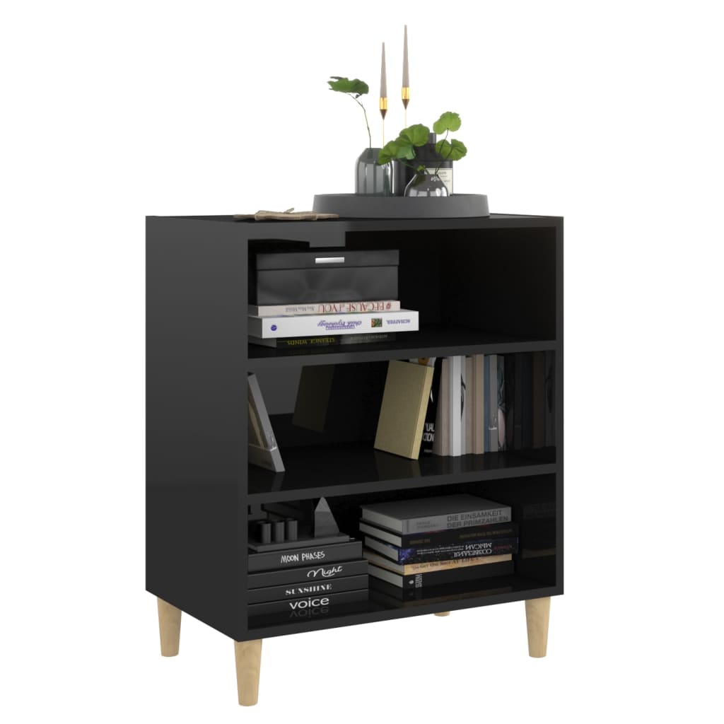 Sideboard Hochglanz-Schwarz 57x35x70 cm Holzwerkstoff