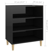 Thumbnail for Sideboard Hochglanz-Schwarz 57x35x70 cm Holzwerkstoff
