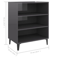 Thumbnail for Sideboard Hochglanz-Grau 57x35x70 cm Holzwerkstoff