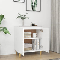 Thumbnail for Sideboard mit Massivholz-Beinen Weiß 60x35x70 cm Holzwerkstoff