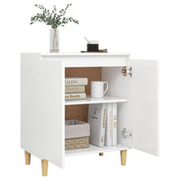 Thumbnail for Sideboard mit Massivholz-Beinen Weiß 60x35x70 cm Holzwerkstoff