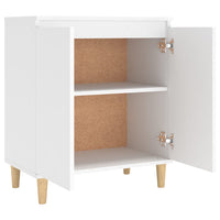 Thumbnail for Sideboard mit Massivholz-Beinen Weiß 60x35x70 cm Holzwerkstoff