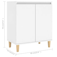 Thumbnail for Sideboard mit Massivholz-Beinen Weiß 60x35x70 cm Holzwerkstoff