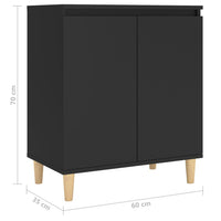 Thumbnail for Sideboard mit Massivholz-Beinen Schwarz 60x35x70 cm