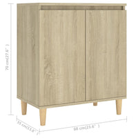Thumbnail for Sideboard mit Massivholz-Beinen Sonoma-Eiche 60x35x70 cm