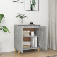 Thumbnail for Sideboard mit Massivholz-Beinen Betongrau 60x35x70 cm