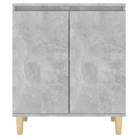 Thumbnail for Sideboard mit Massivholz-Beinen Betongrau 60x35x70 cm