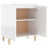 Thumbnail for Sideboard mit Massivholz-Beinen Hochglanz-Weiß 60x35x70 cm