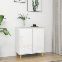 Thumbnail for Sideboard mit Massivholz-Beinen Hochglanz-Weiß 60x35x70 cm