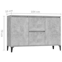 Thumbnail for Sideboard Betongrau 104x35x70 cm Holzwerkstoff