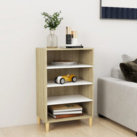Thumbnail for Sideboard Weiß Sonoma-Eiche 57x35x90 cm Holzwerkstoff