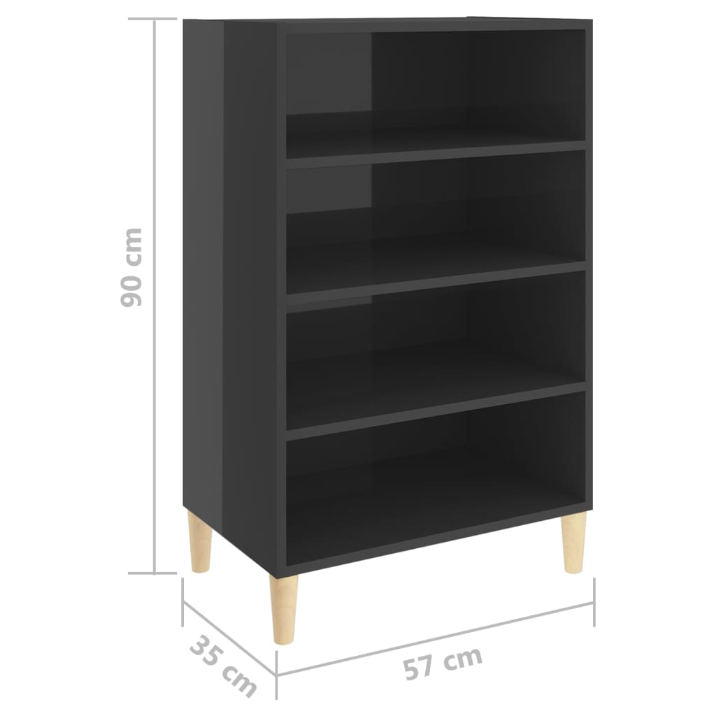 Sideboard Hochglanz-Grau 57x35x90 cm Holzwerkstoff