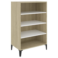 Thumbnail for Sideboard Weiß Sonoma-Eiche 57x35x90 cm Holzwerkstoff