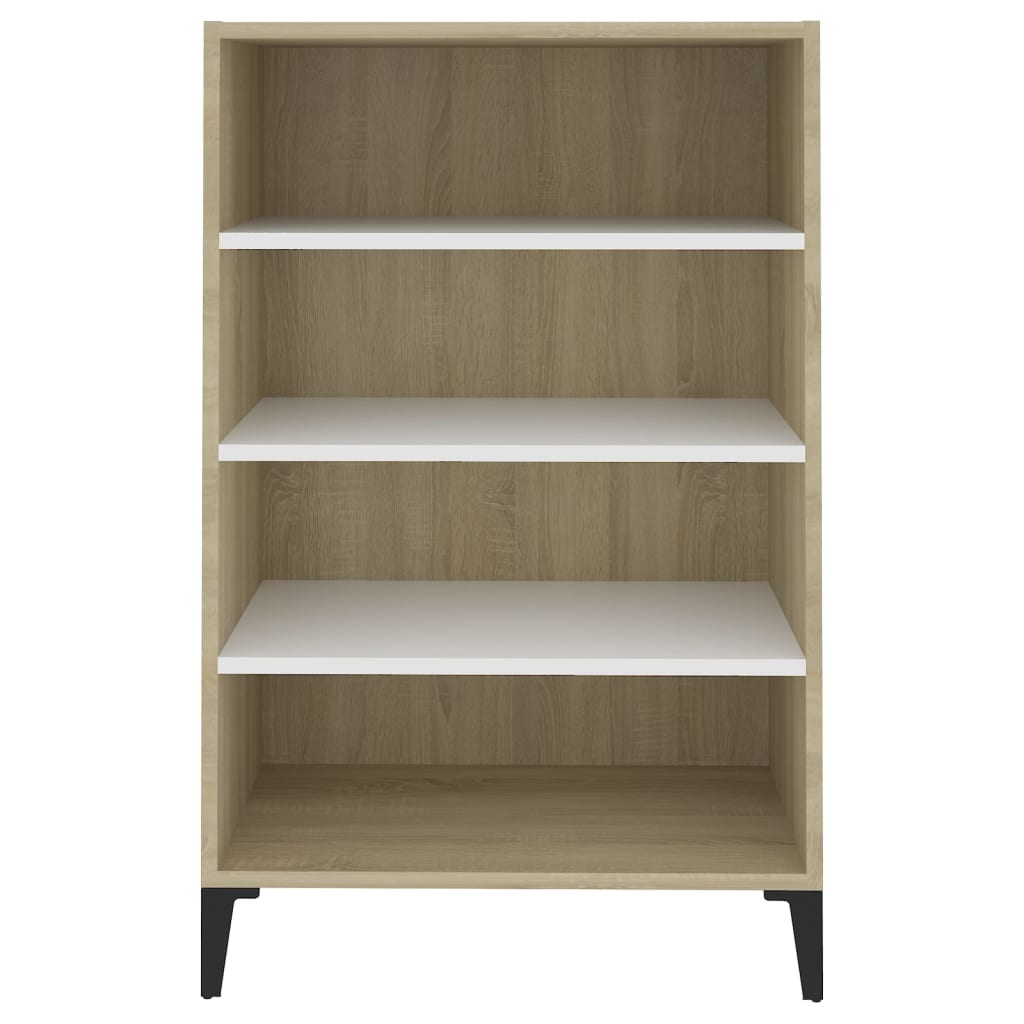 Sideboard Weiß Sonoma-Eiche 57x35x90 cm Holzwerkstoff