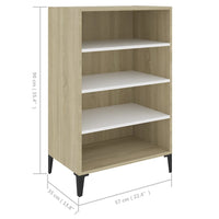 Thumbnail for Sideboard Weiß Sonoma-Eiche 57x35x90 cm Holzwerkstoff