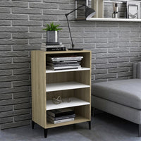 Thumbnail for Sideboard Weiß Sonoma-Eiche 57x35x90 cm Holzwerkstoff